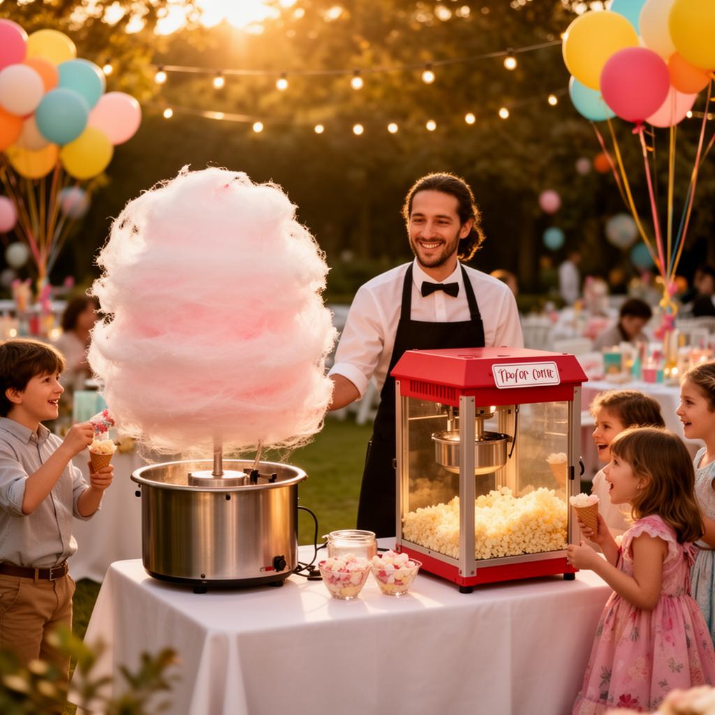 Cotton candy and popcorn machine at NJ party